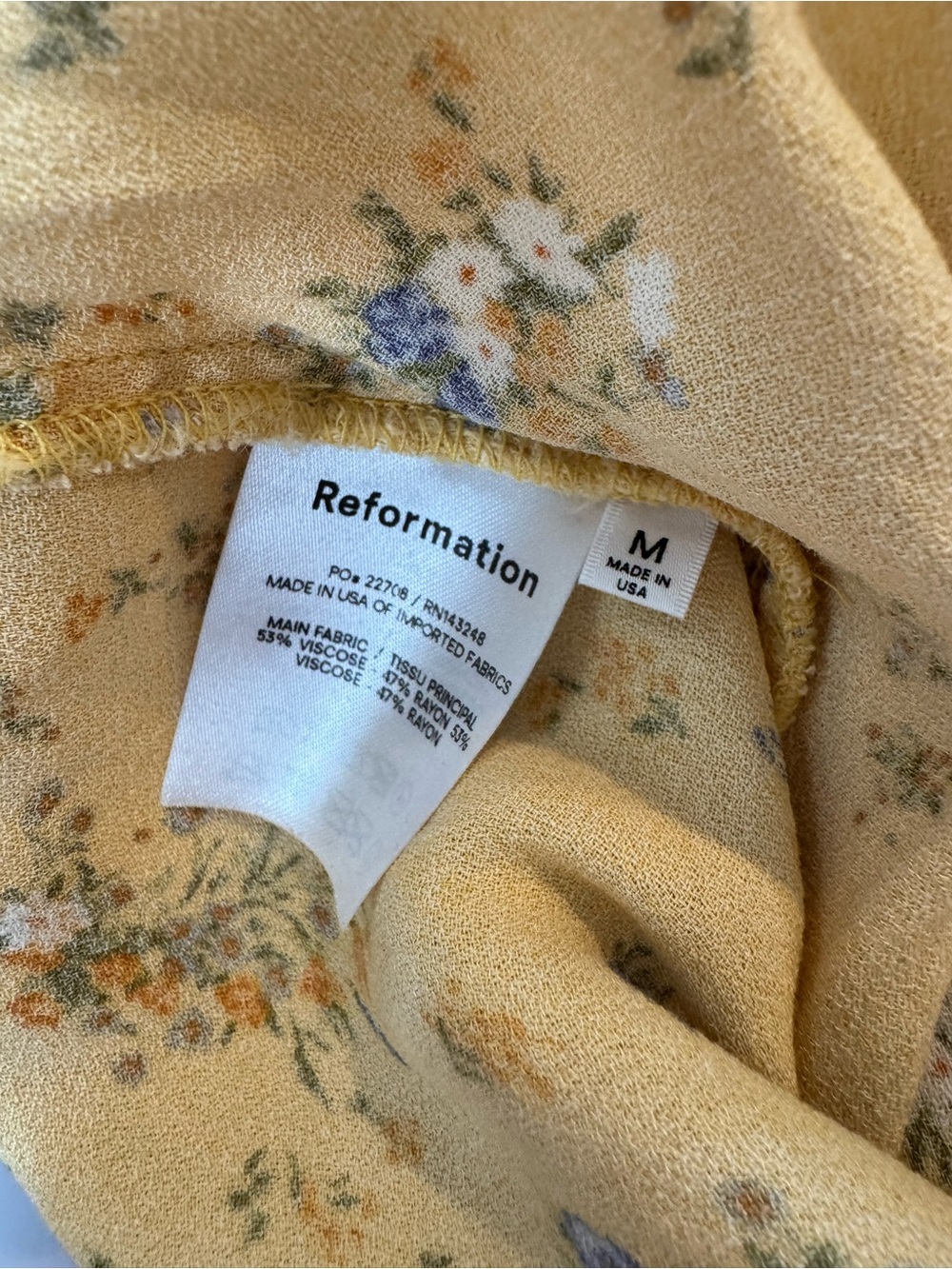 Reformation Yellow Floral Slip Dress - Picture 4 of 4